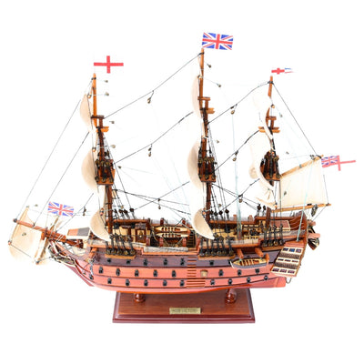 Modello assemblato del veliero HMS Victory da 54 cm - Replica realizzata a mano con possibilità di personalizzazione tramite incisione - Regalo ideale per gli amanti della vela - Alta qualità, base in legno elegante