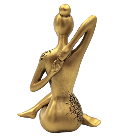 Figura decorativa dorata Yoga con possibilità di personalizzazione con incisione