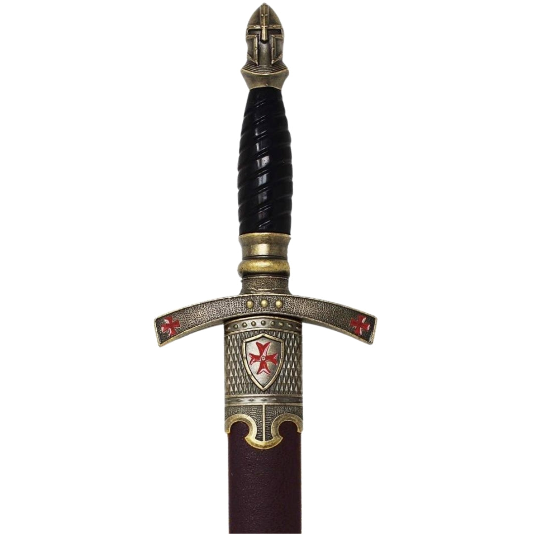 Pugnale dei Templari in Fodero Decorativo con Incisione – Replica in Acciaio Inossidabile, 40 cm
