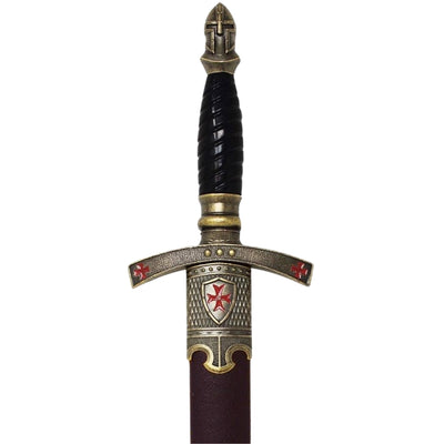 Pugnale dei Templari in Fodero Decorativo con Incisione – Replica in Acciaio Inossidabile, 40 cm