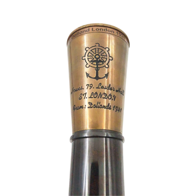 Cannocchiale in Ottone su Treppiede con Possibilità di Personalizzazione Incisa - Elegante Elemento Decorativo da Regalo, Altezza Regolabile fino a 30 cm