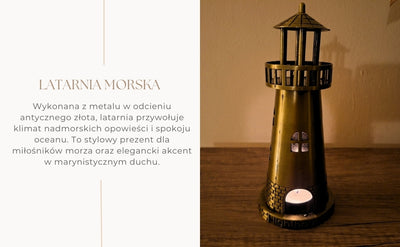 Faro Portacandela per Tealight 18,5 cm in Oro Antico con Opzione di Incisione
