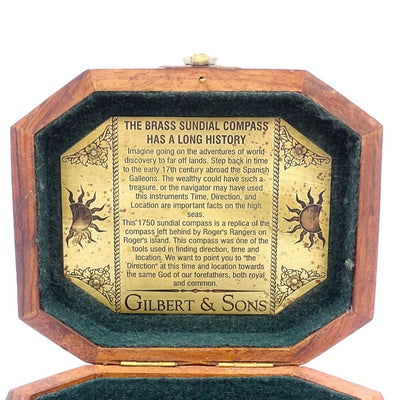 Orologio solare con bussola retrò in scatola di legno con possibilità di personalizzazione incisione