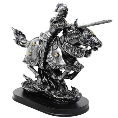 Statuetta Cavaliere a cavallo 31 cm – Polyresina dipinta a mano con possibilità di personalizzazione incisione