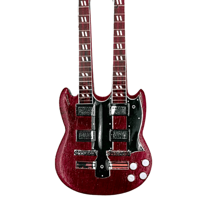 Portachiavi chitarra Led Zeppelin - Jimmy Page - incisione personalizzata - mogano rosso - regalo ideale per chitarrista e fan del rock - dimensioni 6 x 11 x 0,5 cm
