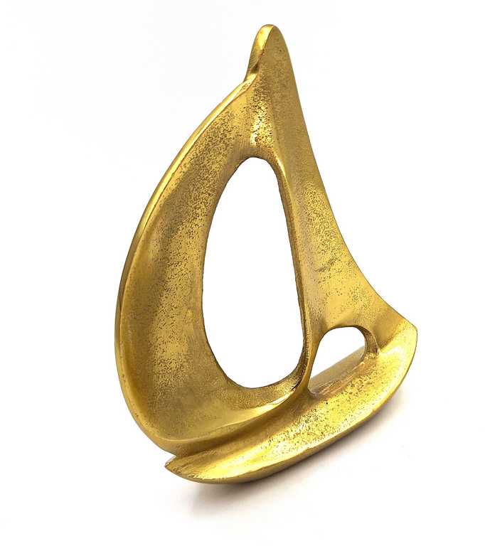 Yacht Dorato in Alluminio 19,5 cm con Possibilità di Personalizzazione Incisa - Elegante Decorazione Regalo per Amanti della Vela
