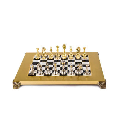 Scacchi in ottone esclusivi Staunton S32BLA 28x28 cm con possibilità di personalizzazione tramite incisione
