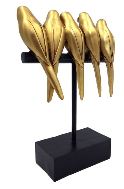 Decorazione Uccellini in stile glamour con possibilità di personalizzazione con incisione - dorata, nera, 17 x 8 x 25,5 cm