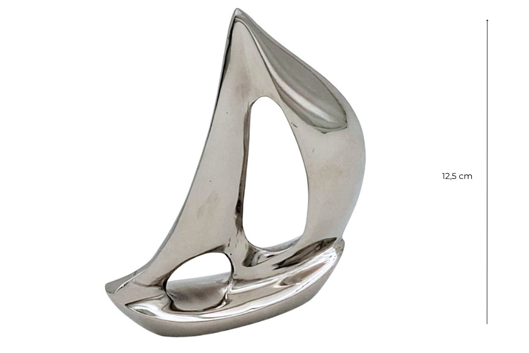 Elegante yacht in alluminio argento da 12,5 cm con possibilità di incisione