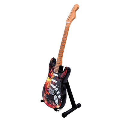 Mini Chitarra Jim Morrison The Doors - Legno di Mogano - Incisione Personalizzata - Regalo Perfetto per Fan della Musica - Altezza 27,5 cm - Elemento da Collezione Decorativo