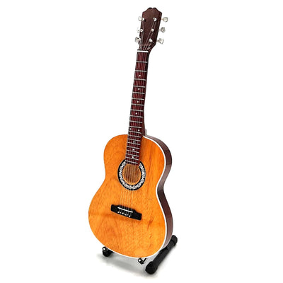 Mini Chitarra Classica con Incisione - Decorazione in Legno di Mogano 25 cm
