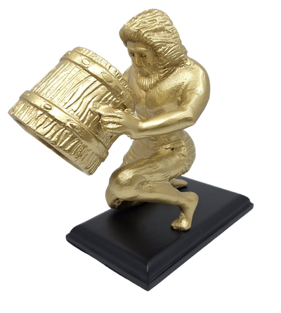 Statuetta decorativa Acquario dorata AQU2 con possibilità di personalizzazione tramite incisione, regalo ideale per ogni occasione, altezza 18 cm, design elegante in alluminio
