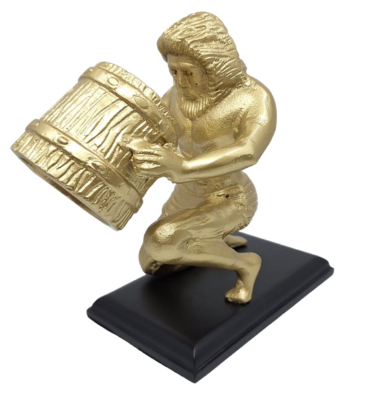 Statuetta decorativa Acquario dorata AQU2 con possibilità di personalizzazione tramite incisione, regalo ideale per ogni occasione, altezza 18 cm, design elegante in alluminio
