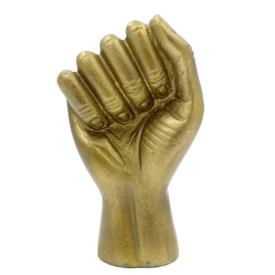 Figura decorativa Pugno chiuso in alluminio 18 cm con possibilità di personalizzazione tramite incisione