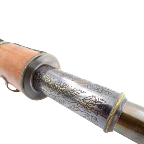 Cannocchiale Retrò in Ottone con Cinturino in Pelle NC1596 con Possibilità di Incisione Personalizzata