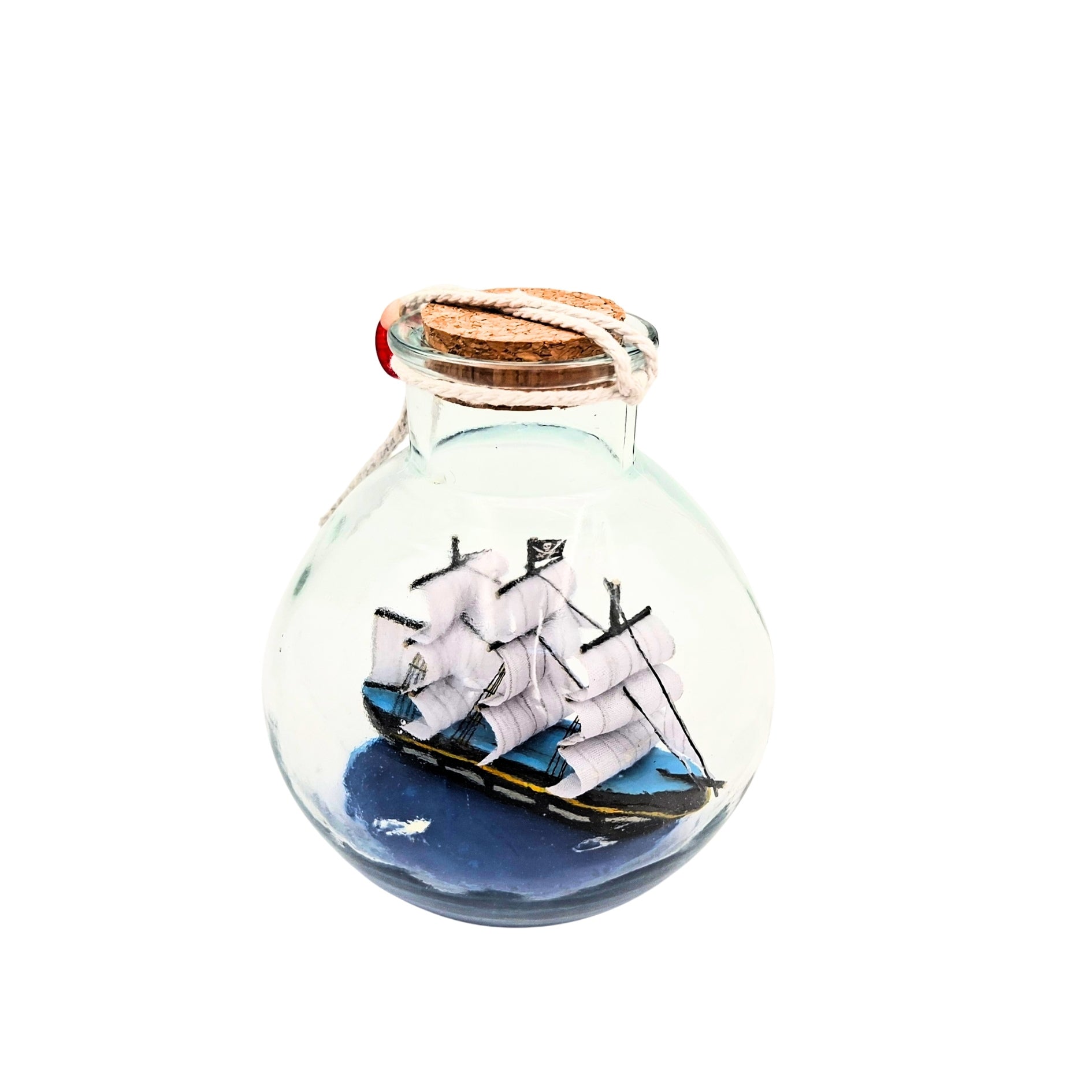Miniatura di veliero in bottiglia con possibilità di personalizzazione tramite incisione – decorazione marina classica per regalo, 10 x 10 x 11 cm