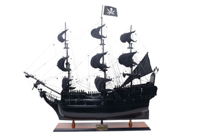 Modello di Nave Pirata Perla Nera BP80R con possibilità di incisione personalizzata, lunghezza 89 cm, regalo esclusivo per ogni occasione, artigianato artistico, base in legno