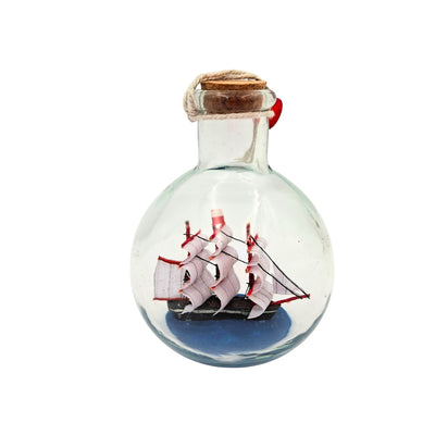 Nave nella Bottiglia Rafandynka con possibilità di personalizzazione tramite incisione – decorazione marina classica 8,5 cm, regalo per appassionati di vela