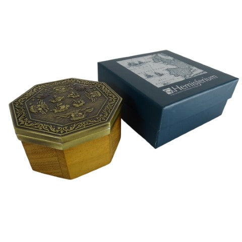 Esclusiva bussola magnetica Cardan H43 in ottone e legno con incisione personalizzata