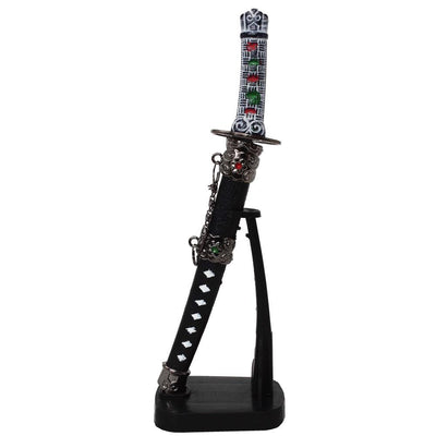Tagliacarte personalizzato a forma di spada da samurai con incisione su supporto, altezza 21 cm