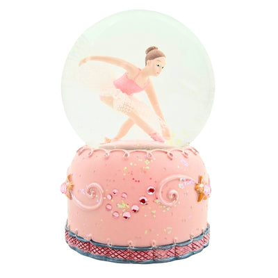Ballerina Danzante in Globo di Vetro 12 cm con Possibilità di Personalizzazione Incisa - Elegante Decorazione Pastello per Regalo agli Amanti del Balletto, Realizzata in Polyresina e Vetro