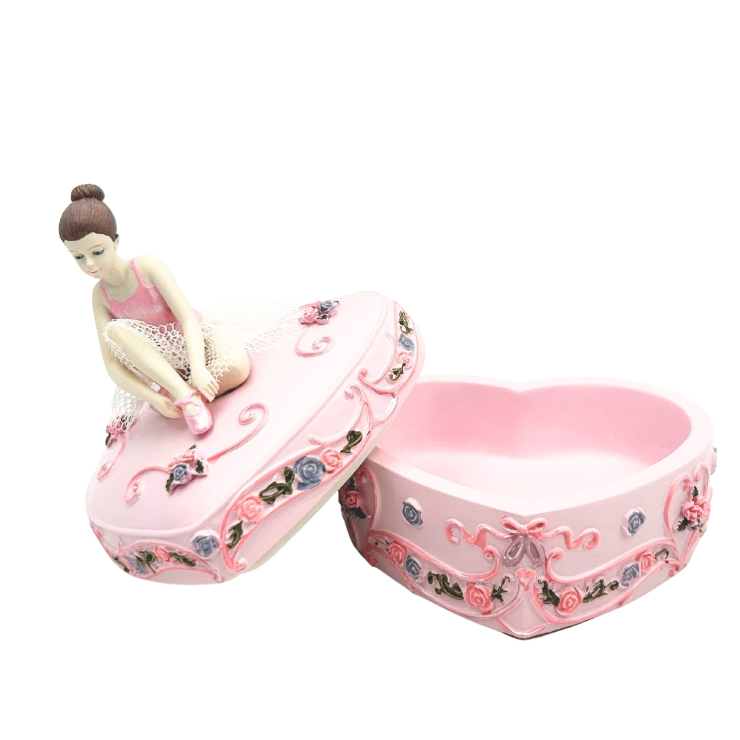 Carillon scatola ballerina cuore Lago dei Cigni con possibilità di incisione personalizzata, rosa, 12,5 cm, regalo ideale per compleanni o anniversari