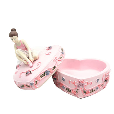 Carillon scatola ballerina cuore Lago dei Cigni con possibilità di incisione personalizzata, rosa, 12,5 cm, regalo ideale per compleanni o anniversari