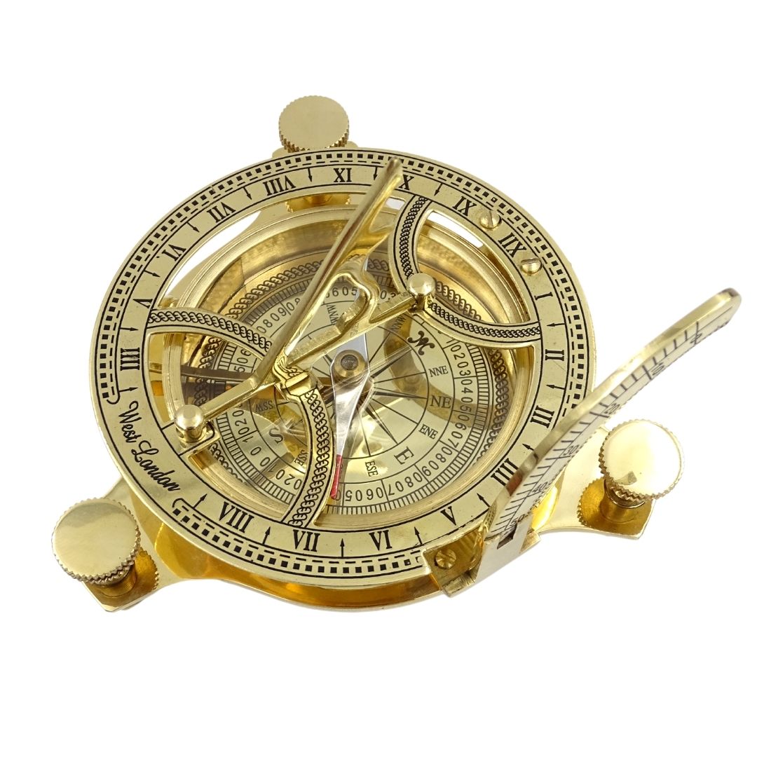 Bussola in Ottone con Orologio Solare NC1504