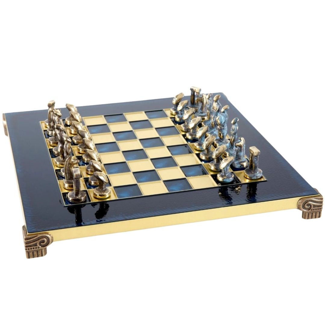 Scacchi metallici di lusso Cicladici 28x28 cm con incisione personalizzata