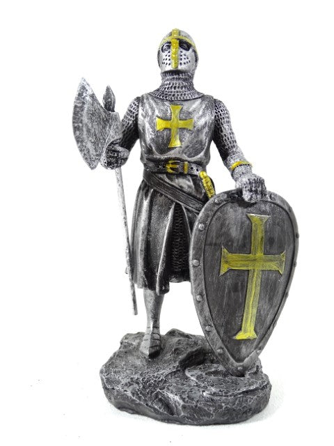 Statuetta di cavaliere crociato 18 cm con possibilità di personalizzazione tramite incisione