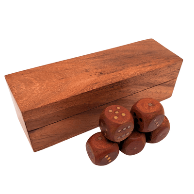 Eleganti Dadi in Legno con Puntini in Ottone in Scatola Personalizzata