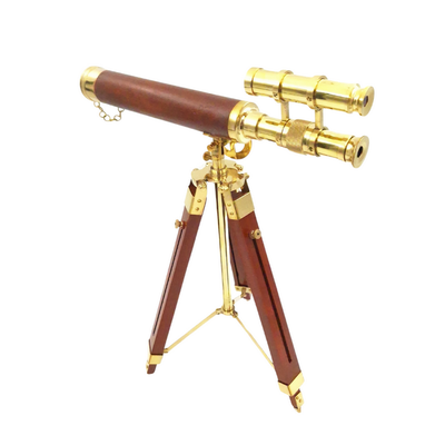 Cannocchiale su Treppiede in Ottone 57 cm con Possibilità di Personalizzazione Incisa