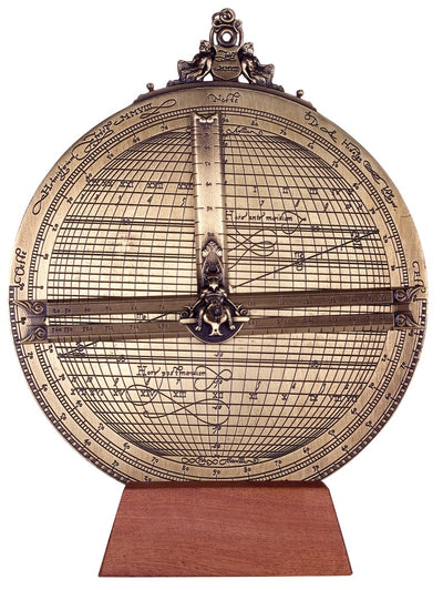 Astrolabio in Ottone Rojas H34 con possibilità di personalizzazione incisa – diametro 20 cm, elegante regalo per ogni occasione, strumento di navigazione e astronomia rinascimentale fatto a mano