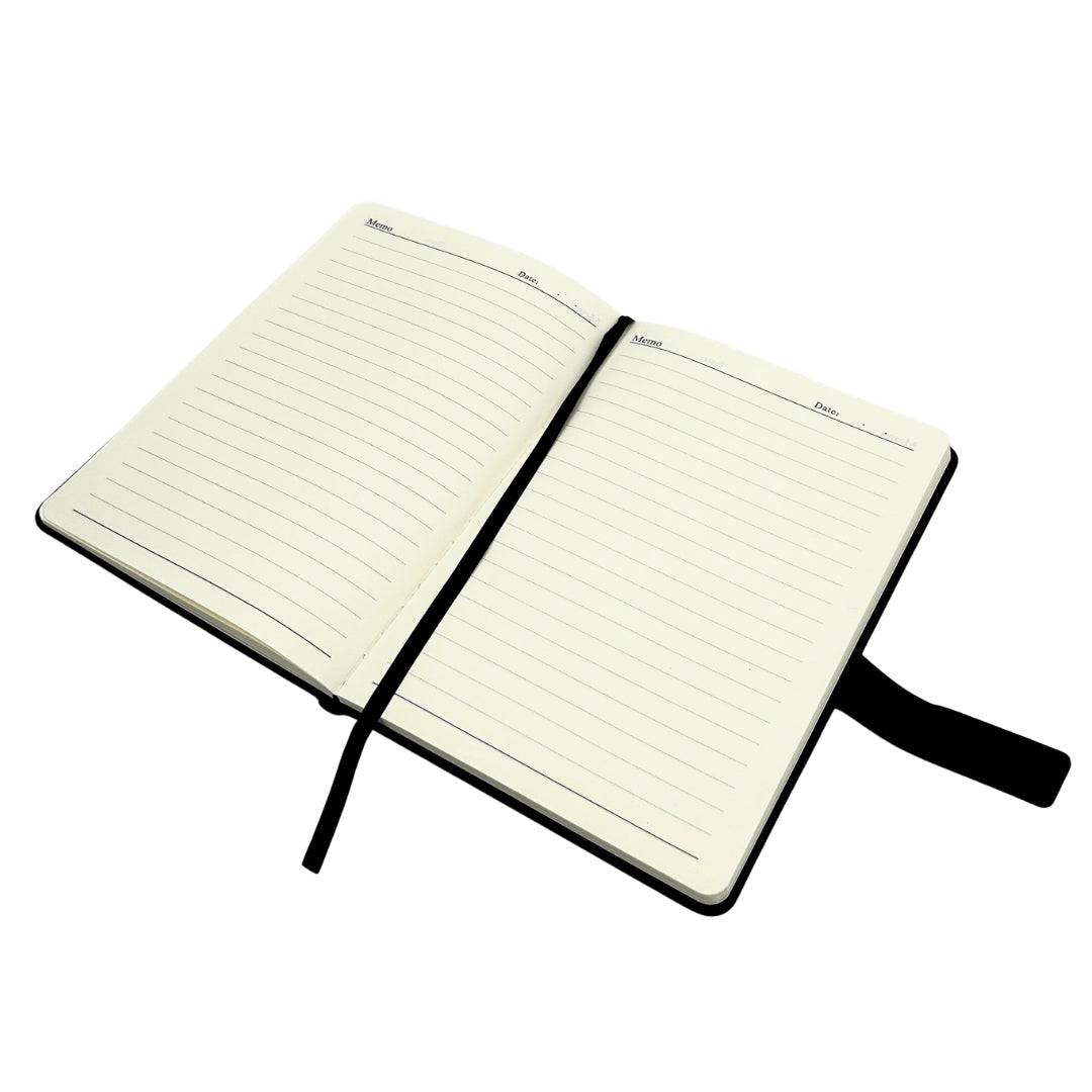 Elegante Set Regalo con Personalizzazione - Taccuino in Pelle A5, Penna e Ombrello Nero in Scatola Regalo