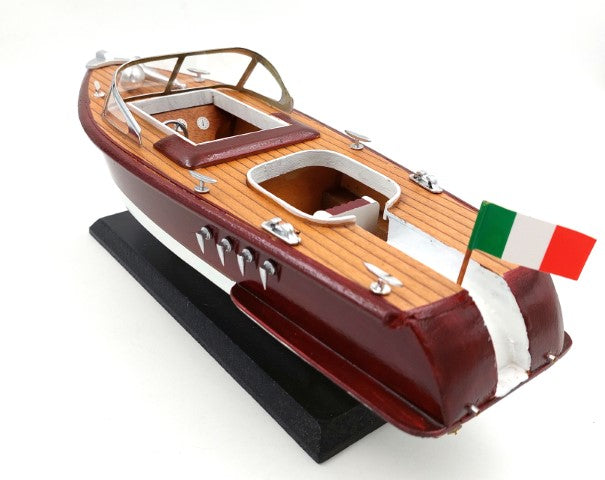 Modello di motoscafo Reeva in legno 35x11x13 cm