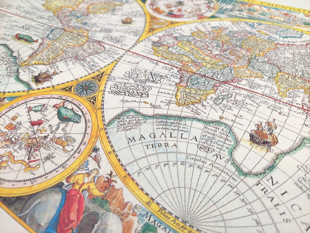 Mappa del mondo Orbis Terrarum 1594