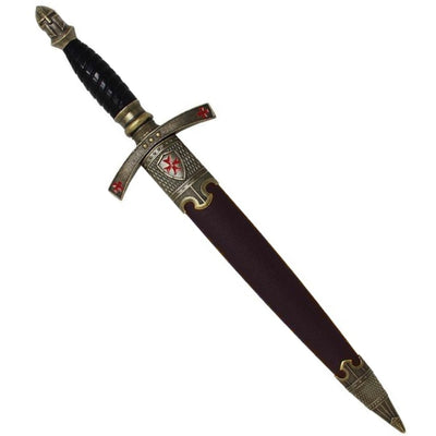 Pugnale dei Templari in Fodero Decorativo con Incisione – Replica in Acciaio Inossidabile, 40 cm