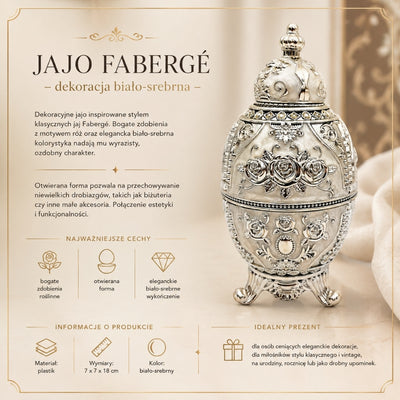 Uovo Fabergé Argento Apribile con Possibilità di Incisione
