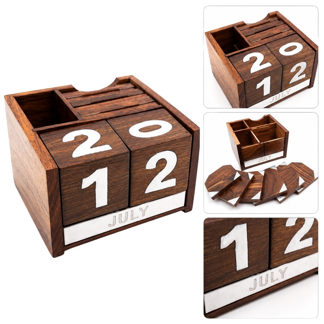 Calendario Perpetuo in Legno CAL-1894 con Incisione Personalizzata