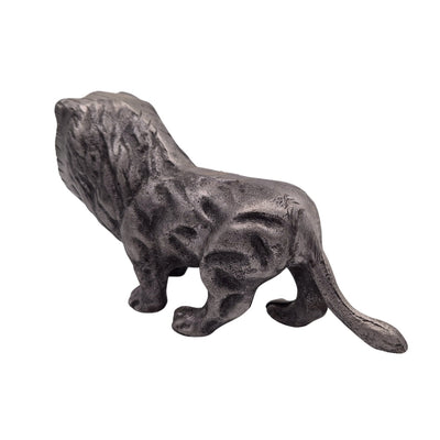 Figura decorativa LEO in alluminio color argento, incisione personalizzata