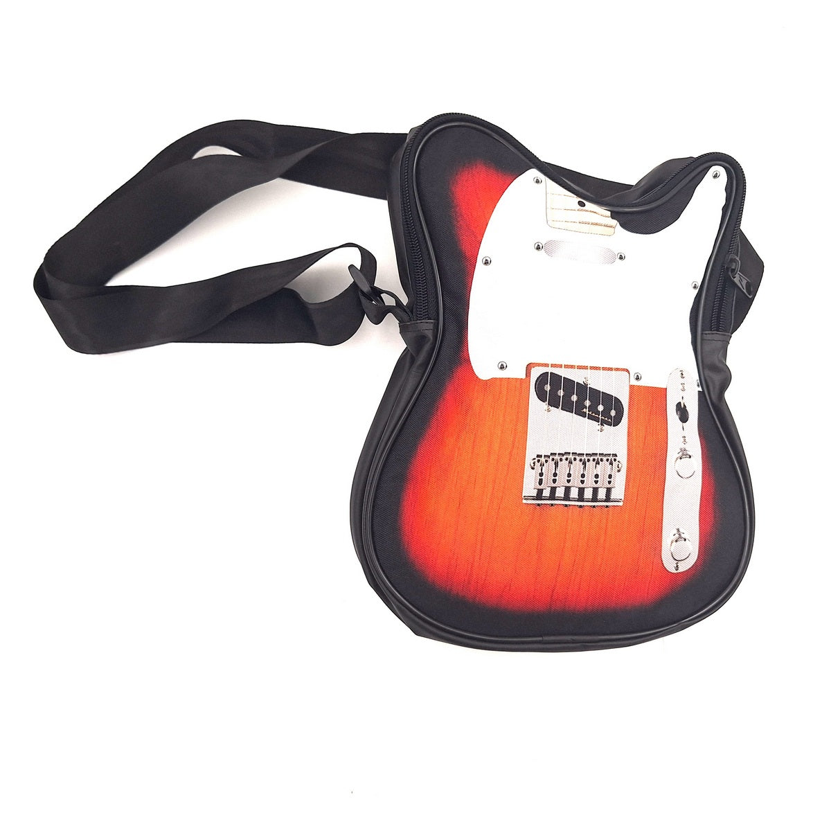 Borsa a tracolla a forma di chitarra elettrica RBG-023 con possibilità di personalizzazione tramite incisione, impermeabile, ideale come regalo per appassionati di musica, PVC 100% e poliestere, dimensioni 34 x 23 x 5 cm