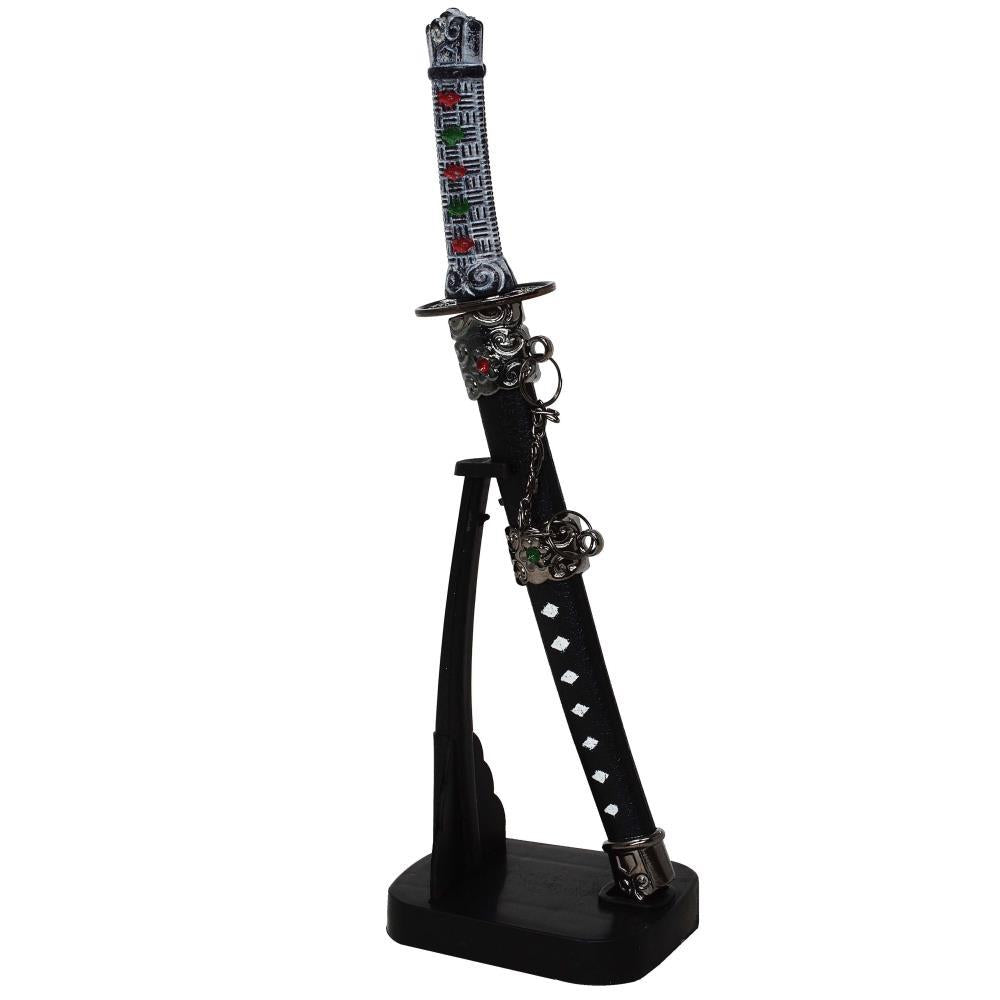 Tagliacarte personalizzato a forma di spada da samurai con incisione su supporto, altezza 21 cm
