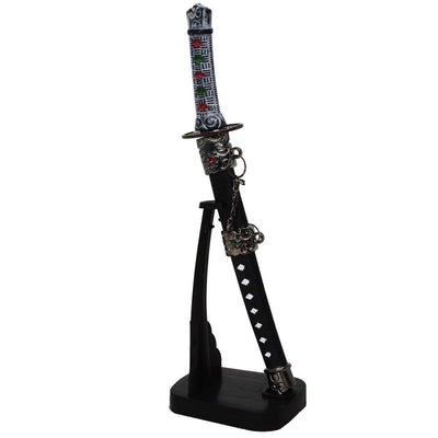 Tagliacarte personalizzato a forma di spada da samurai con incisione su supporto, altezza 21 cm
