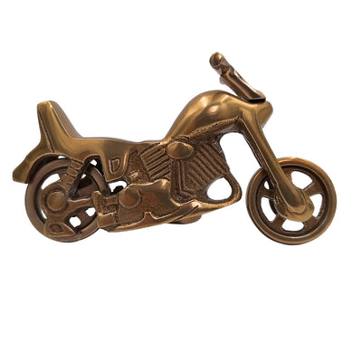 Modello di motocicletta in metallo N-2960 in alluminio color ottone antico – incisione personalizzata per regalo, dimensioni 17,5 x 10 cm