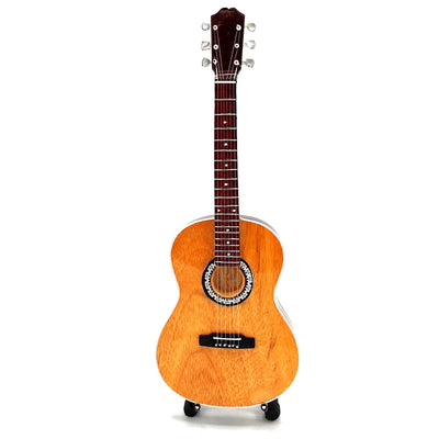 Mini Chitarra Classica con Incisione - Decorazione in Legno di Mogano 25 cm