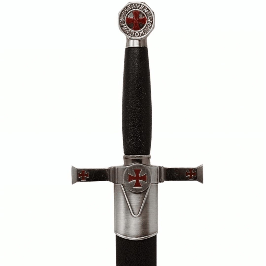 Pugnale decorativo dei Templari con fodero e incisione - Replica in acciaio inossidabile, 40 cm