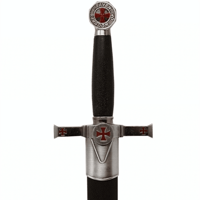 Pugnale Decorativo dei Templari con Fodero e Incisione - Replica in Acciaio Inossidabile, 40 cm