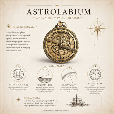 Astrolabio europeo H32 – replica rinascimentale premium con possibilità di personalizzazione tramite incisione – regalo ideale con elegante basamento in legno – altezza 12 cm, realizzato a mano con cura dei dettagli
