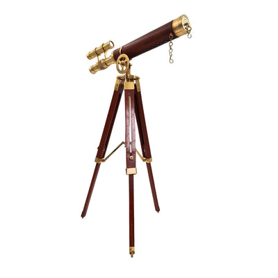 Cannocchiale su Treppiede in Ottone 57 cm con Possibilità di Personalizzazione Incisa