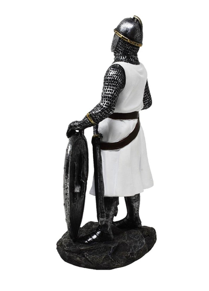 Statuetta del Cavaliere Templare 18,5 cm in poliresina con possibilità di personalizzazione con incisione